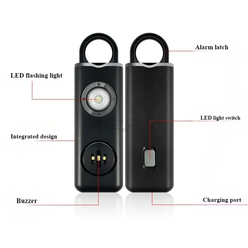 Electronic Anti Wolf Device Integrated Charging Personal Alarm Female Student Protection Keychain