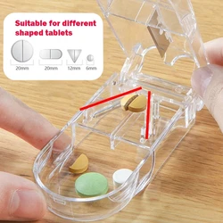 Medicine Pill Cutter Box Portable Drug Box Useful Grinder Splitter Medicine Pill Holder Tablet Cutter Splitter Divider Pill Case