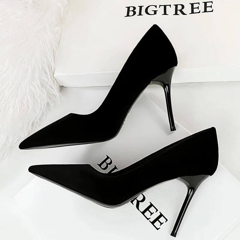 BIGTREE Shoes Suede Women Pumps 2026 New High Heels Fashion Sexy Party Shoes Stiletto Ladies Shoes Women Heels Plus Size 42 43
