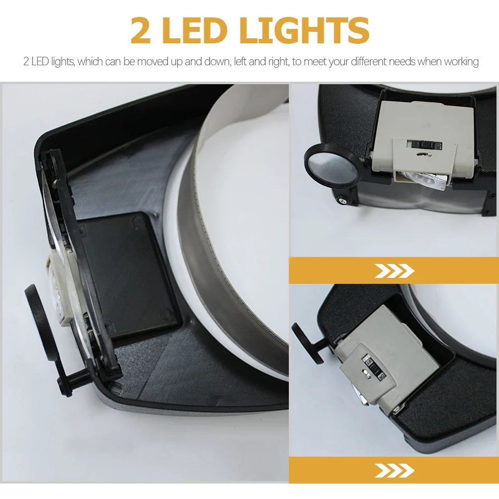 

Head Mounted Magnifier Type For Glasses Repair Portable Led Magnifying Glass Tool Adjustable Hands-Free Use