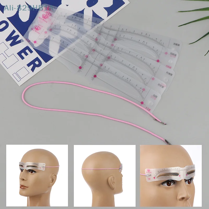 Ensemble de formes de sourcils en plastique portable pour femmes, outils de dessin de sourcils, modèle de muguet, 12 pièces par ensemble