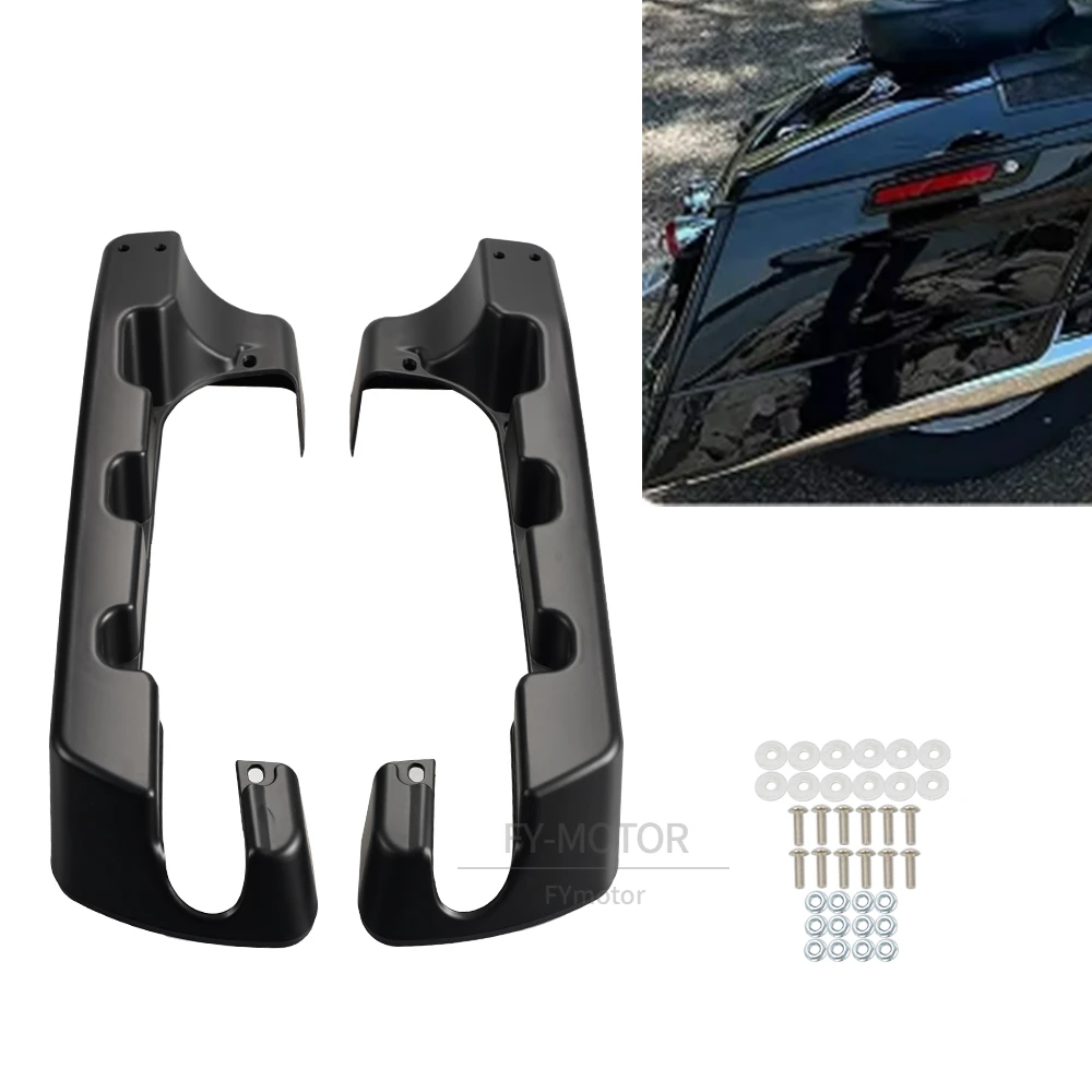 Motorcycle Hard Stretched Saddlebag Extension Fit For Harley Davidson Touring Street Glide Road King FLH FLT 2014-2023