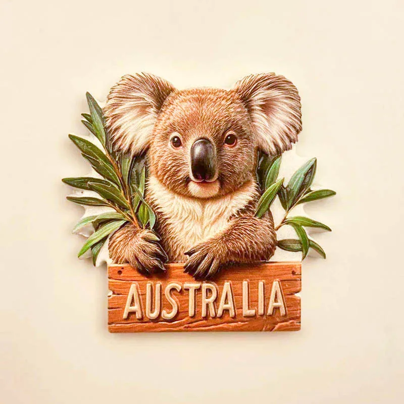 3D magnetic fridge magnets, cute koala, Australia, travel souvenirs, resin painting, fridge decal, gift