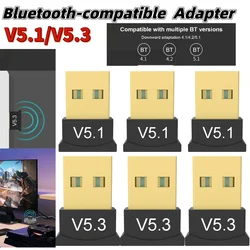 USB Bluetooth-Compatible 5.3 Adapter Music Receiver Adapter Plug&Play Support Windows 11/10/8.1 Wireless Adapter for Desktop PC