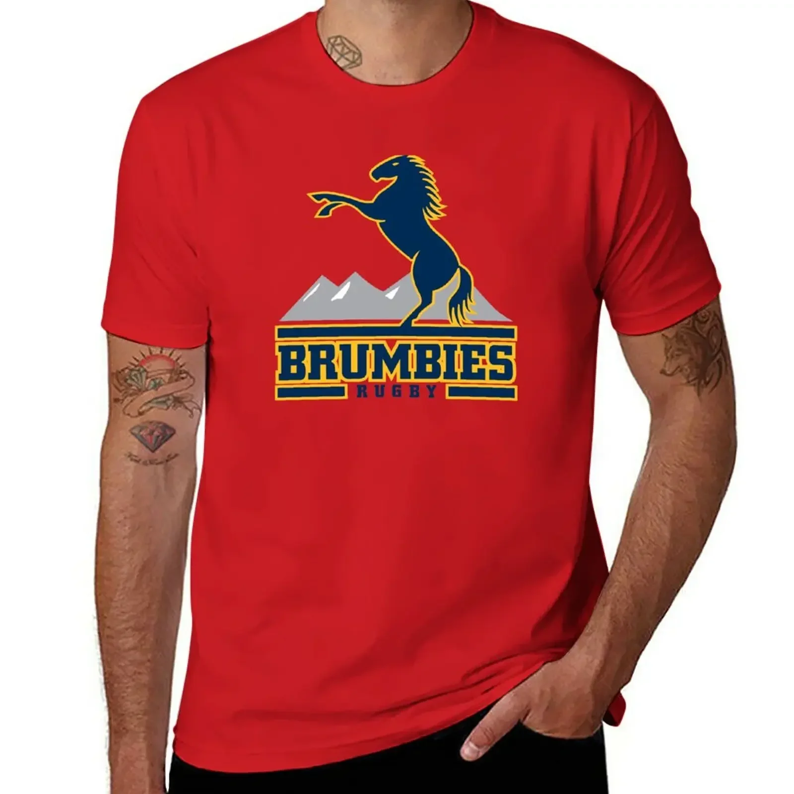 T-shirt de rugby brumbies pour hommes, chemises de médicaments, t-shirts graphiques, coton lourd, style manga d'été, grande taille, nouveauté chaude