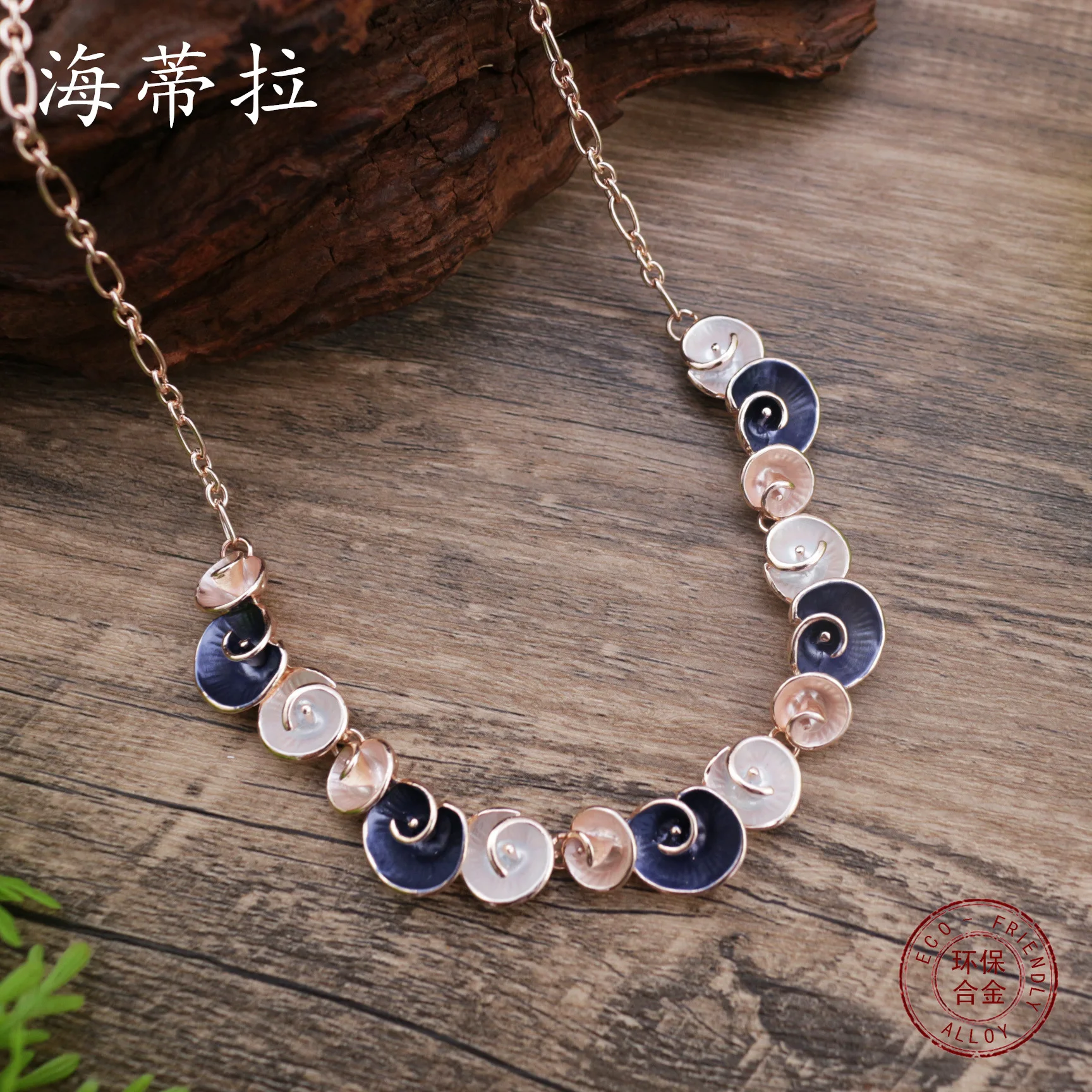 new color oil irregular flower necklace, fashionable small fresh women's versatile flower necklace