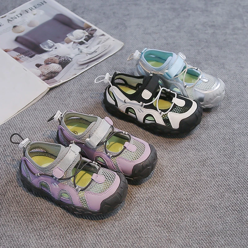 

Boys Girls Casual Shoes Mesh Breathable Kids Tennis Shoes Soft Bottom 2026 Summer New Children Sports Sandals Non-slip