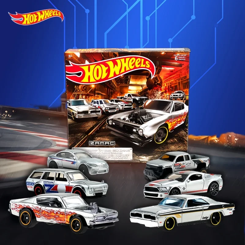 High Quality Hot Wheels 2025 Jby77 Silver Label 6pcs/Lot Nissan Skyline Datsun Acura Alloy Small Car Model 1/64 Diecast Car Gift