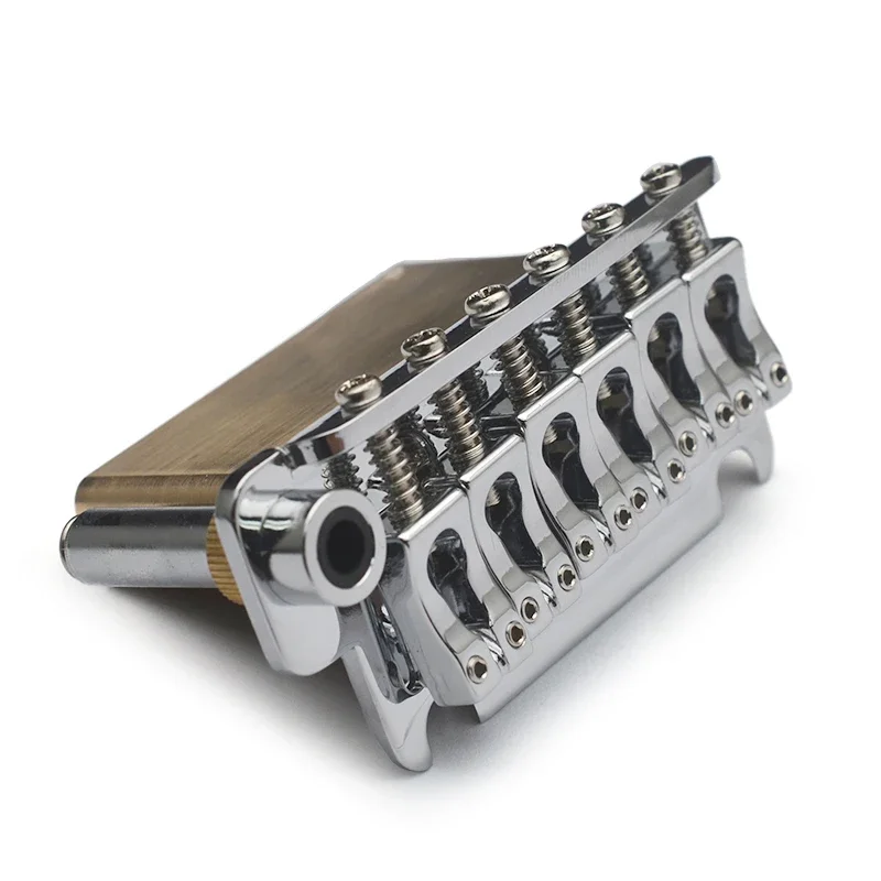 Guitar Tremolo Bridge 83.5x40.5 String Sapceing 54.5MM(5x10.9MM) Brass Block Cambered Surface Saddle Chrome