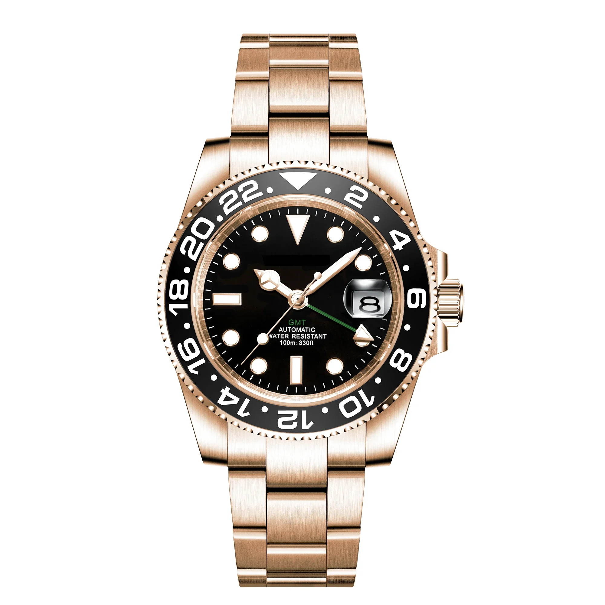 40 مللي متر شعار مخصص للرجال NH34 ساعة فاخرة أوتوماتيكية ساعات المعصم الميكانيكية اليوبلي حزام GMT ساعة العلامة التجارية الأعلى الياقوت Glas