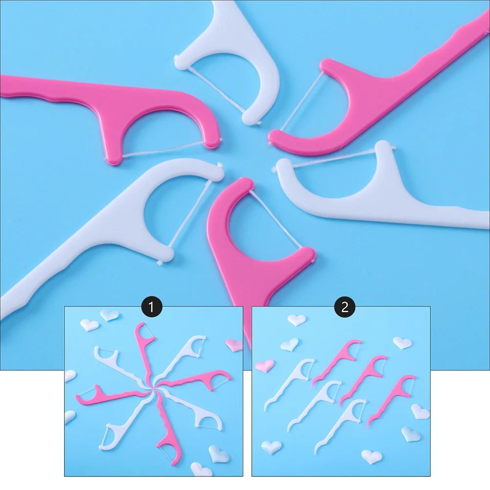 

200pcs Dental Floss Picks Premium Nylon Wire Teeth Cleaning Tools Bad Breath Prevention Whitening Gingivitis Protection Arc Hook