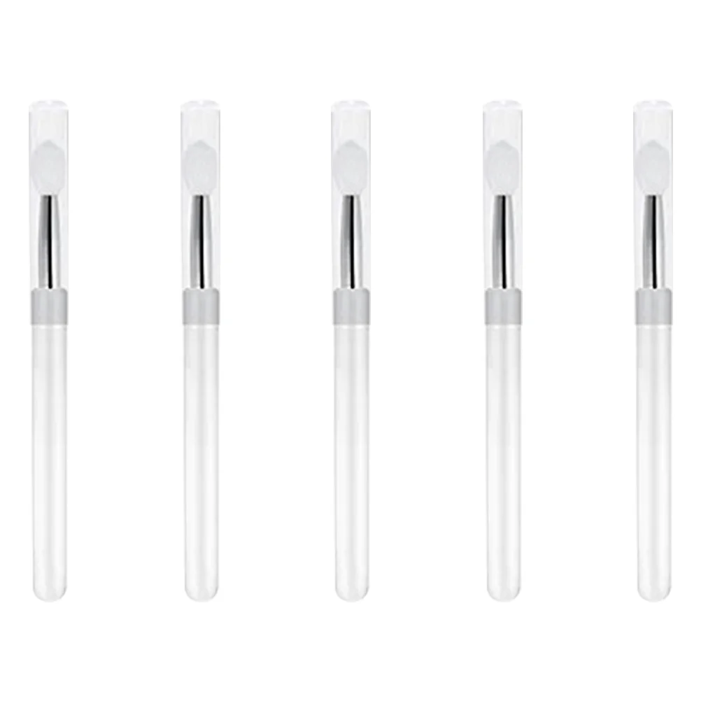 5 pçs silicone lábio escova de grau profissional alça macia fácil limpo conjunto de escova de maquiagem para bálsamo labial aplicação sombra