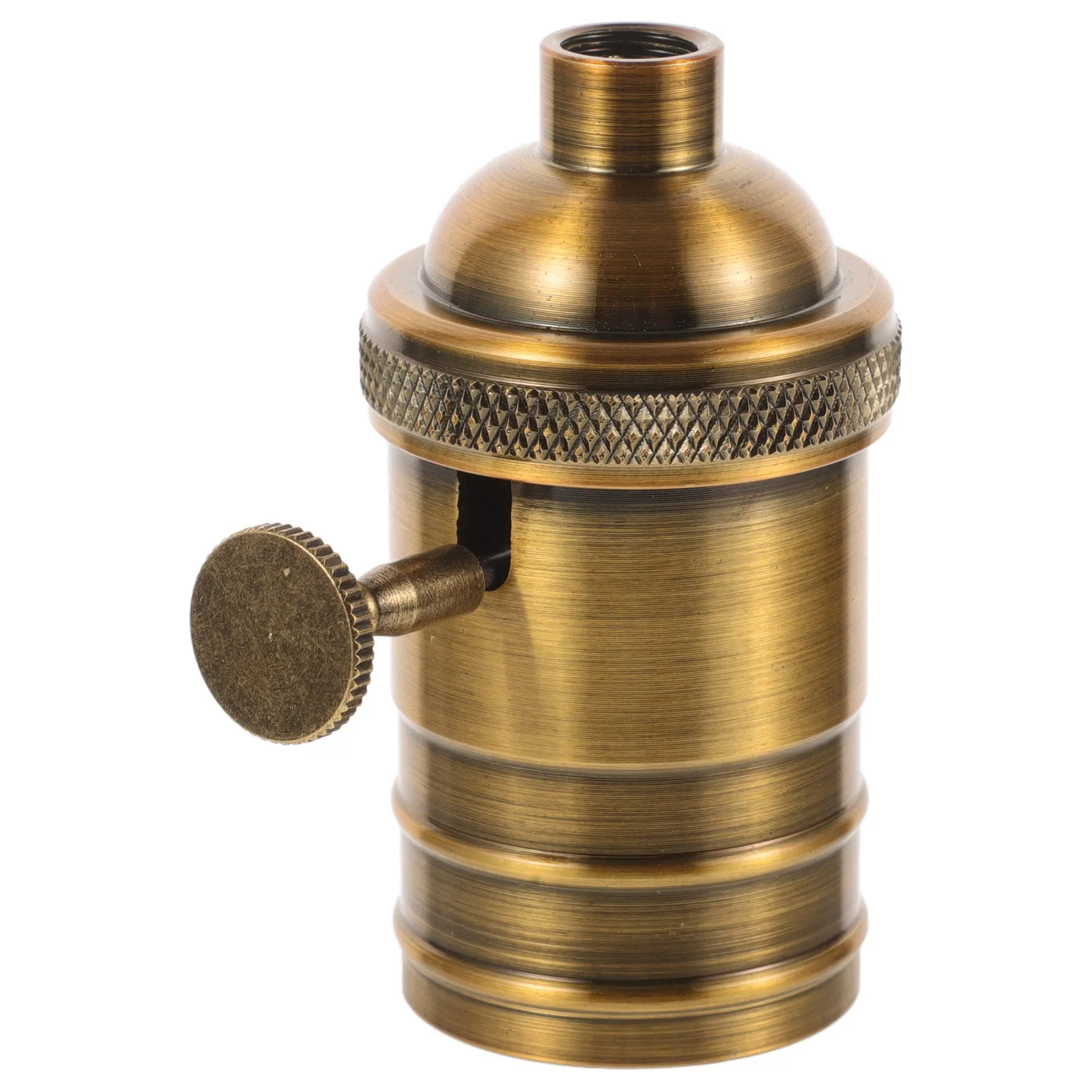 

Retro Chandelier Lamp Socket Holder Vintage E26 Edison Turn Knob Aluminum Shell Gold Bronze Lighting Fixture Lamp Parts