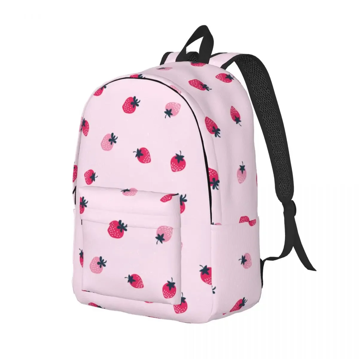 Mochila colorida para adolescentes, morral con fresas, frutas, rosa, escuela media y secundaria, mochila de viaje para estudiantes universitarios