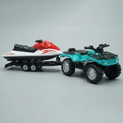 Quad ATV Modelo Brinquedo com Jet-Ski Trailer para Crianças, Diecast Metal, Presentes, 1:50