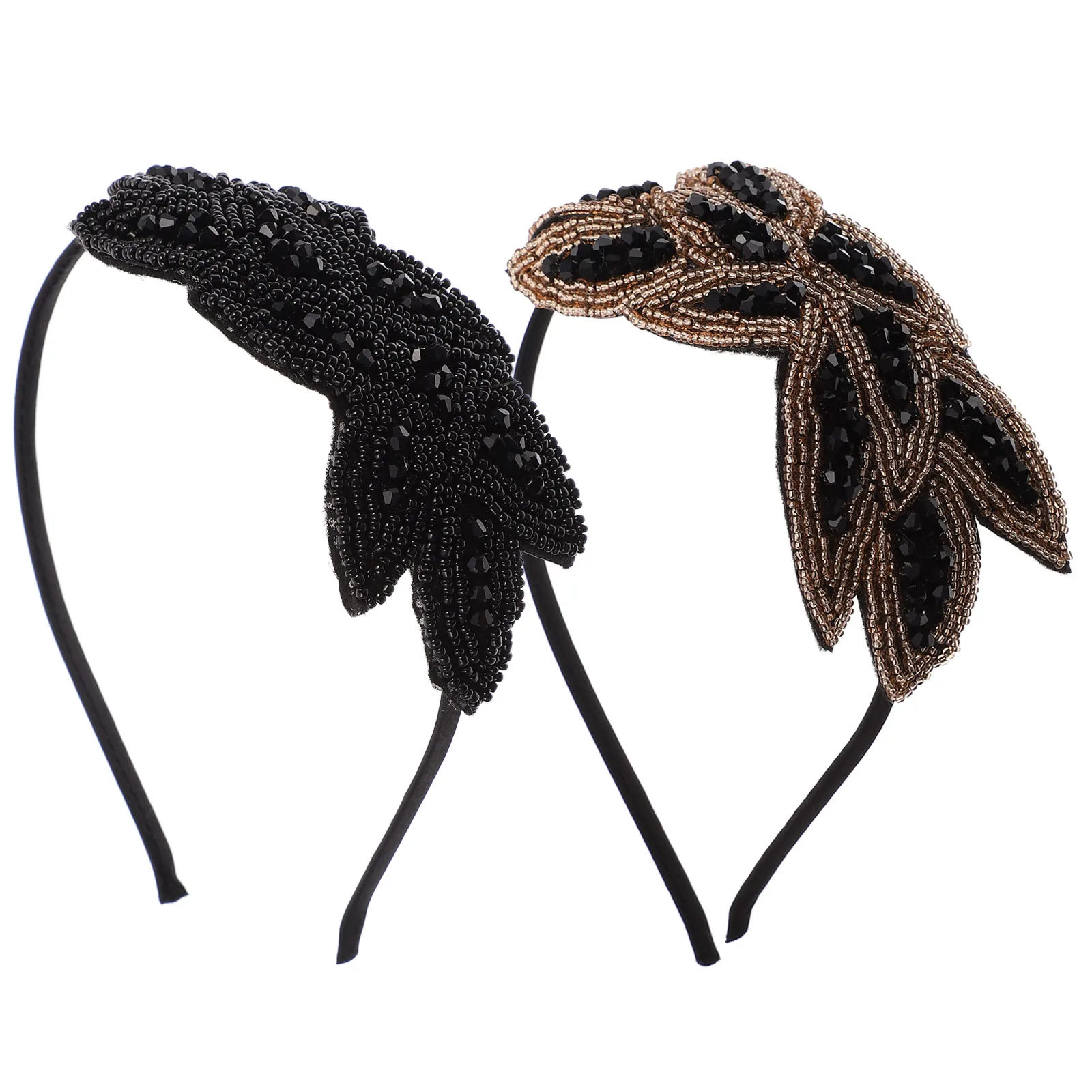 

2Pcs Rhinestone Headband Vintage Hair Hoop for Women Elegant Party Headdress Fashion Jewelry Girl Hair Accessory Costume