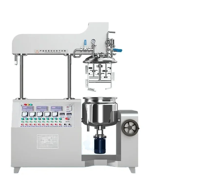 100L Cosmetics Manufacturing Industrial Snail Slime Emulsifier Vacuum Homogenizer Mixer Beauty Cream Toothpaste Making Machine