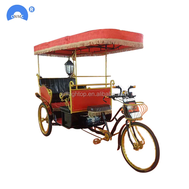 Handwork Three Wheel Tricycle Electric Pedicab Rickshaws for wedding touring