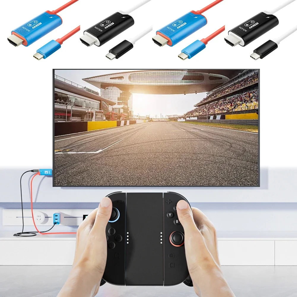 2M 4K 60/144HZ Type C To HDMI-Compatible Cable Adapter for Switch 2 Game Console TV Docking Station for SteamDeck ROG Ally view 3
