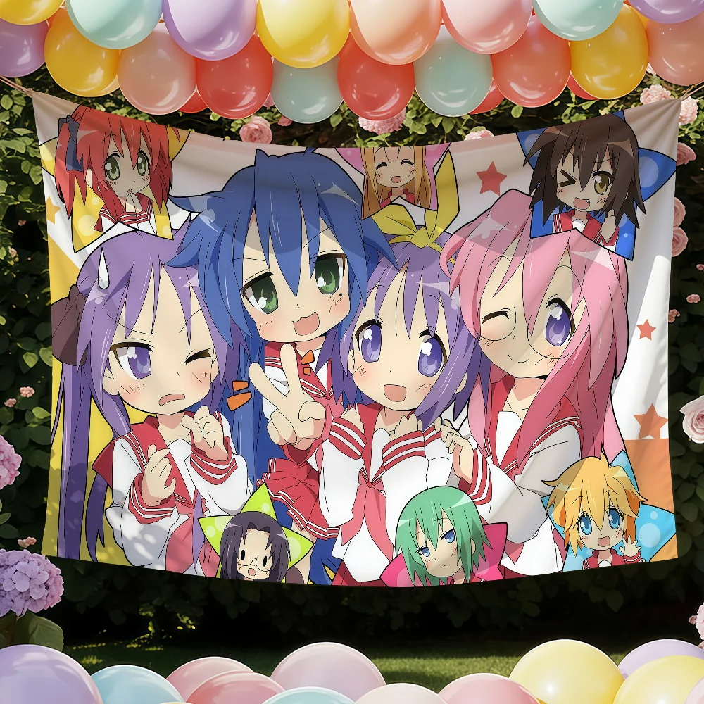 Anime Lucky Star flag Tapestries Outdoor Parties Bedrooms Living Rooms Dorm Rooms Wall Decor Banners Gifts