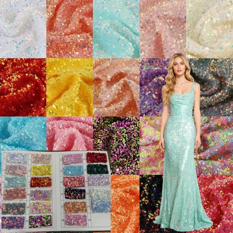 화이트 로즈 레드 불투명 스팽글 원단 웨딩 무대 장식 공연 의상 반짝이 소재 수제 DIY 재봉 원단