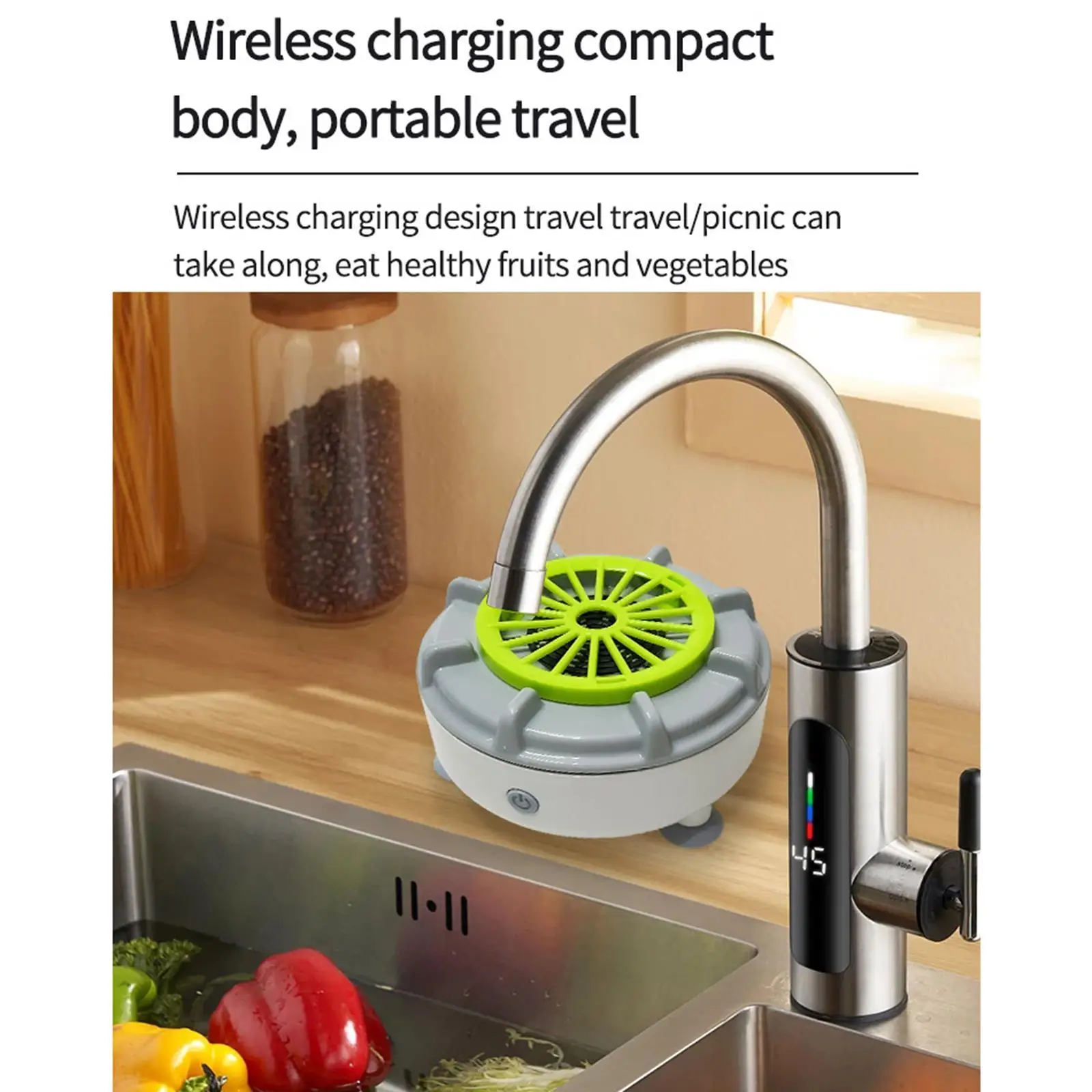 

Fruit Washing Machine Multifunctional Kitchen Gadget for Home Camping Picnic
