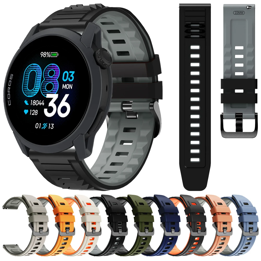 Für COROS PACE 4 Silikonbänder für COROS APEX 4 42 mm/APEX Pro/APEX 2 Pro/APEX 46 mm/PACE 3 Ersatzarmband 22 mm Armband