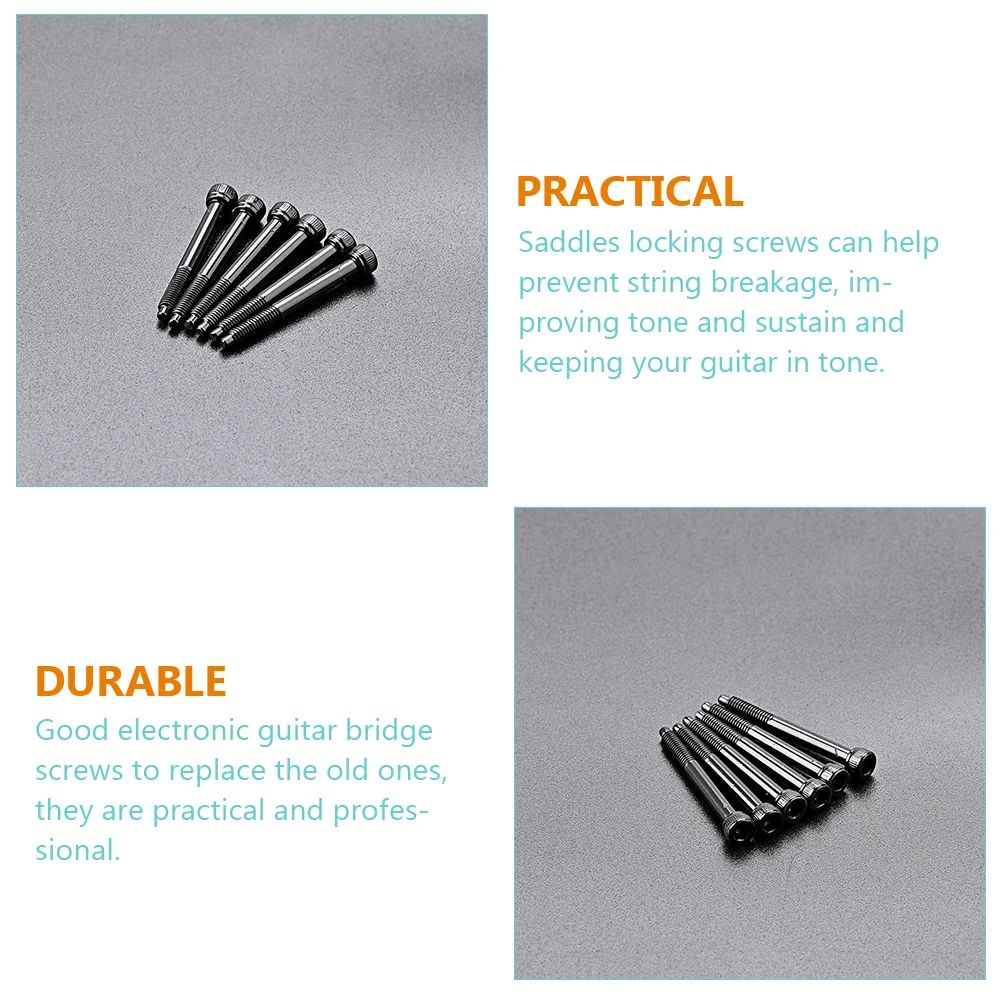 

6pcs Saddle Mounting Electric String Fixing Metal Screw Replacement Parts For Tremolo System Durable Guitar Accessories Saddle