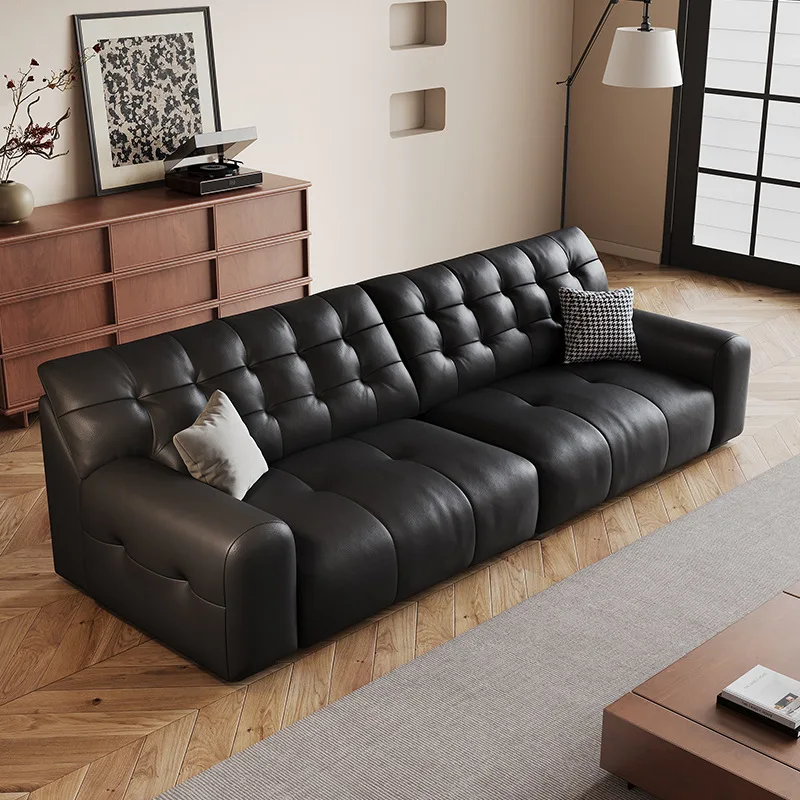 Italienisches minimalistisches Ledersofa