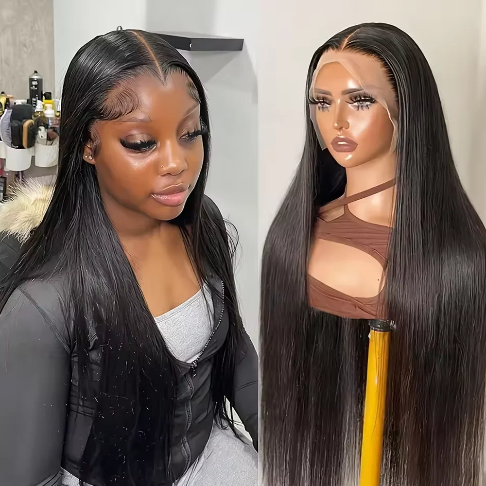 مستقيم 20 42 بوصة قبل قطعها قبل قطع الدانتيل غلويليس الباروكات شعر الإنسان 13X6 HD الدانتيل الباروكة الأمامية 250% شعر طبيعي مفرود الباروكات #2