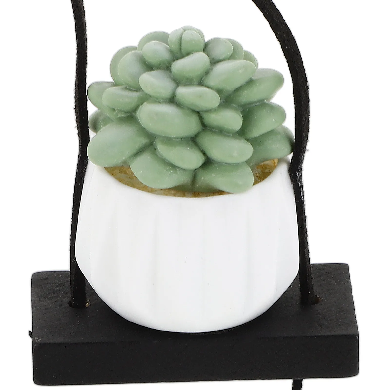 Cute Cactus Car Hanging Ornament Resin Potted Succulent Plant Swinging Rearview Mirror Pendant Car Interior Decoration Aesthetic