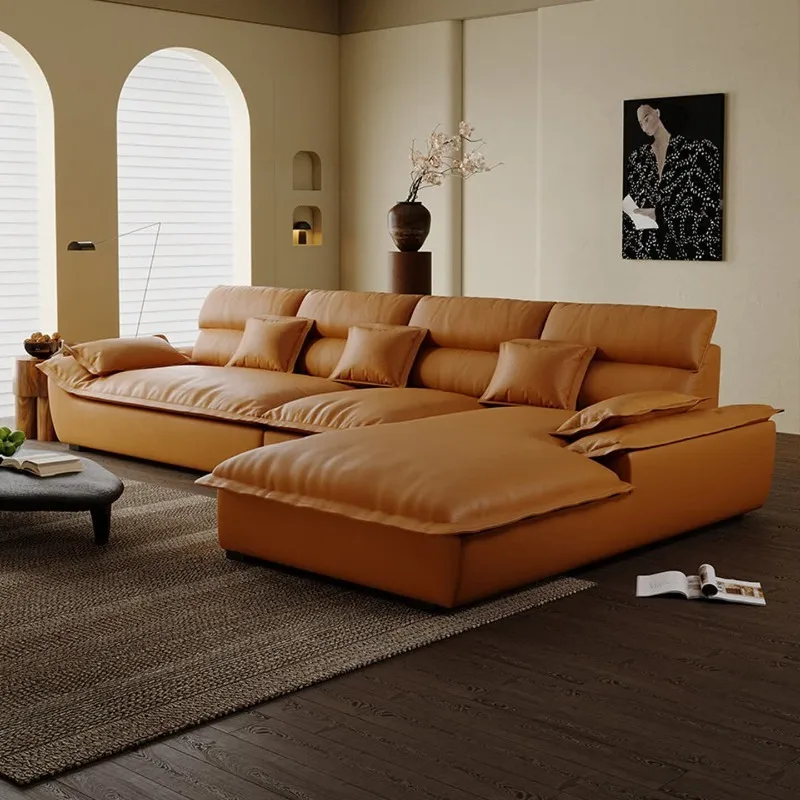 Household sofa, living room 2026 new cat scratching leather fabric sofa, big seat, deep sailboat size apartment sofa princess