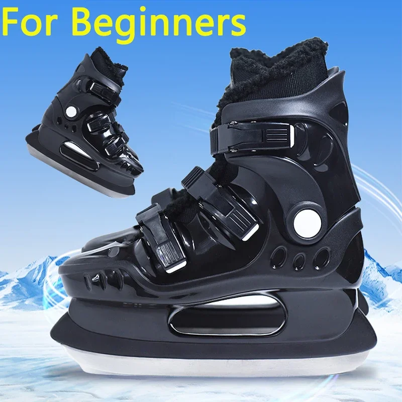 Warm Ice Hockey Knife Shoes & Figure Skating Shoes Hard Shell Ice Hockey Figure Skating Skates Thermal Thicken Skating Shoes