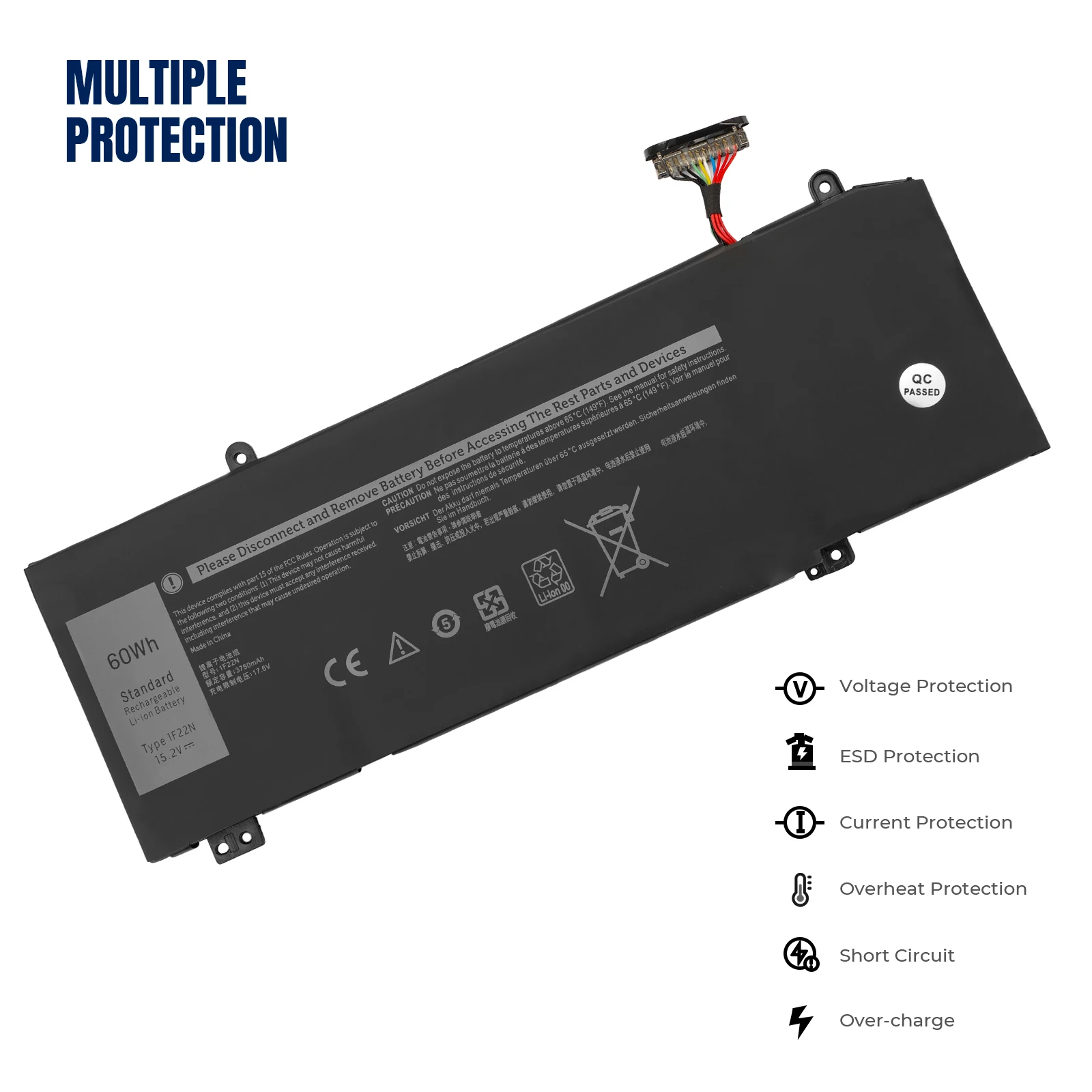 YOOFAN  1F22N Laptop Battery for Lenovo Alienware M15 P79F M17 R1 P37E P37E001 G7 7590 7790 G5 5590 D2783W D2743B D2843W