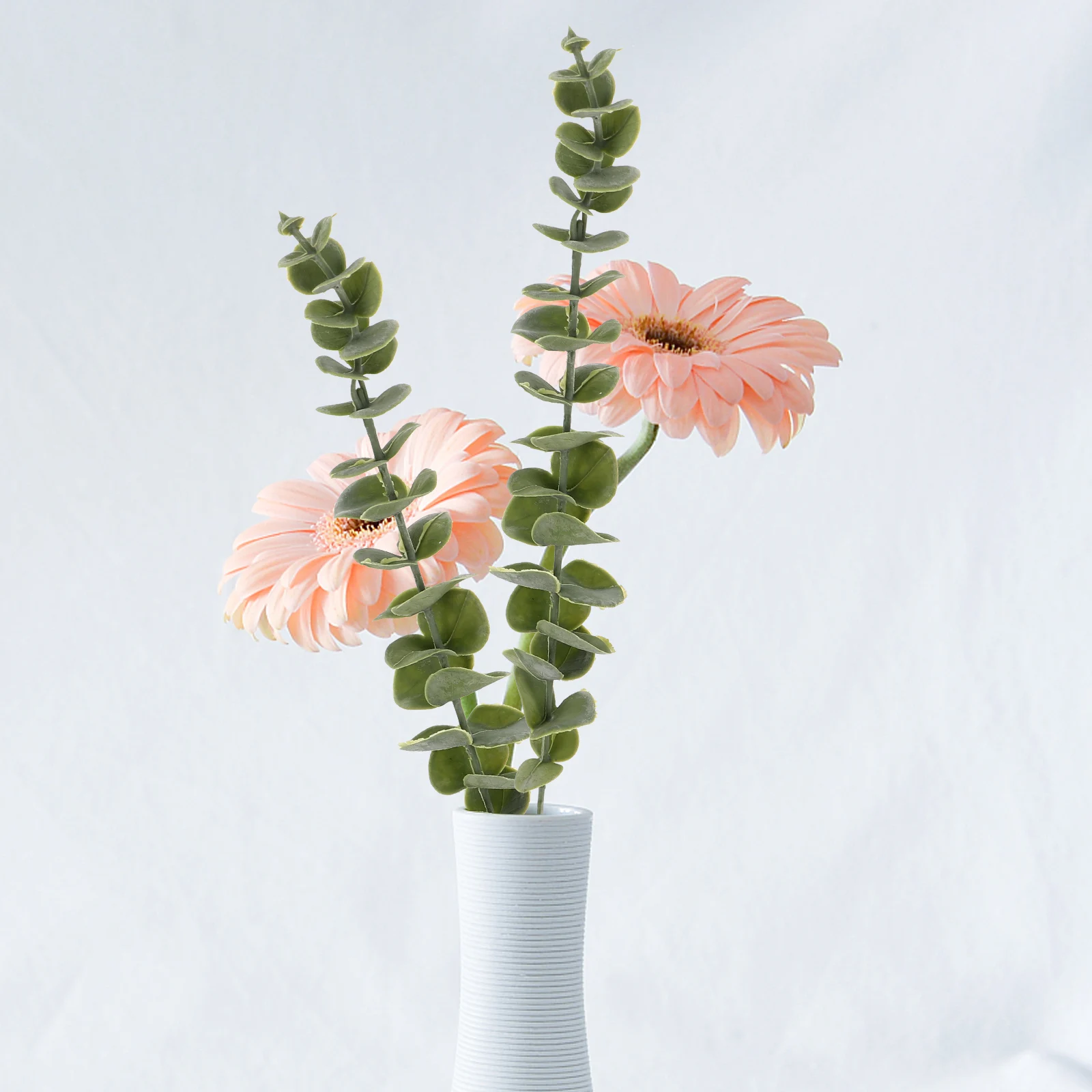 

20Pcs Faux Eucalyptus Leaves Stems Real Touch Artificial Greenery for Decorative Arrangements Wreaths Vase Fillers Event