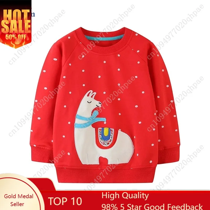 

Little maven Baby Girls Sweatshirts Cotton Cartoon Alpaca Hoodies Kids Tops Autumn Casual Clothes Jacket Coat for Child