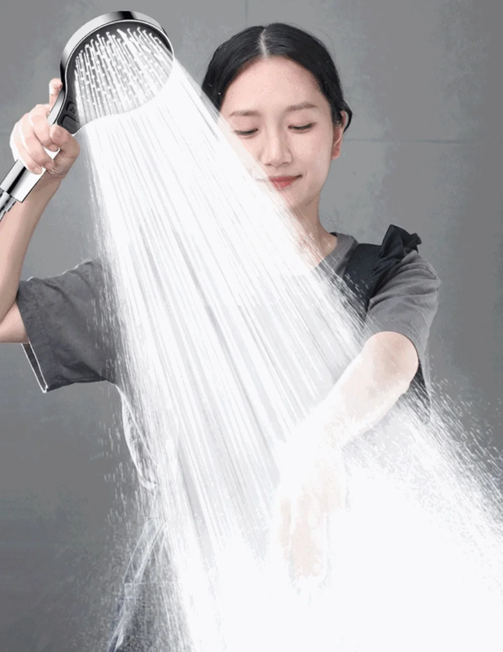 

Насадка для душа с фильтром, лейка для душа, высокое давление, 13 см, 4 режима, большая панель, инновационные аксессуары для ванной комнаты