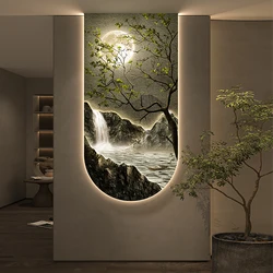 Green Plants LED Lights Corridor Living Room Mural Lights Entrance Foyer Decoration Painting Light And Lustre Lamps For Room