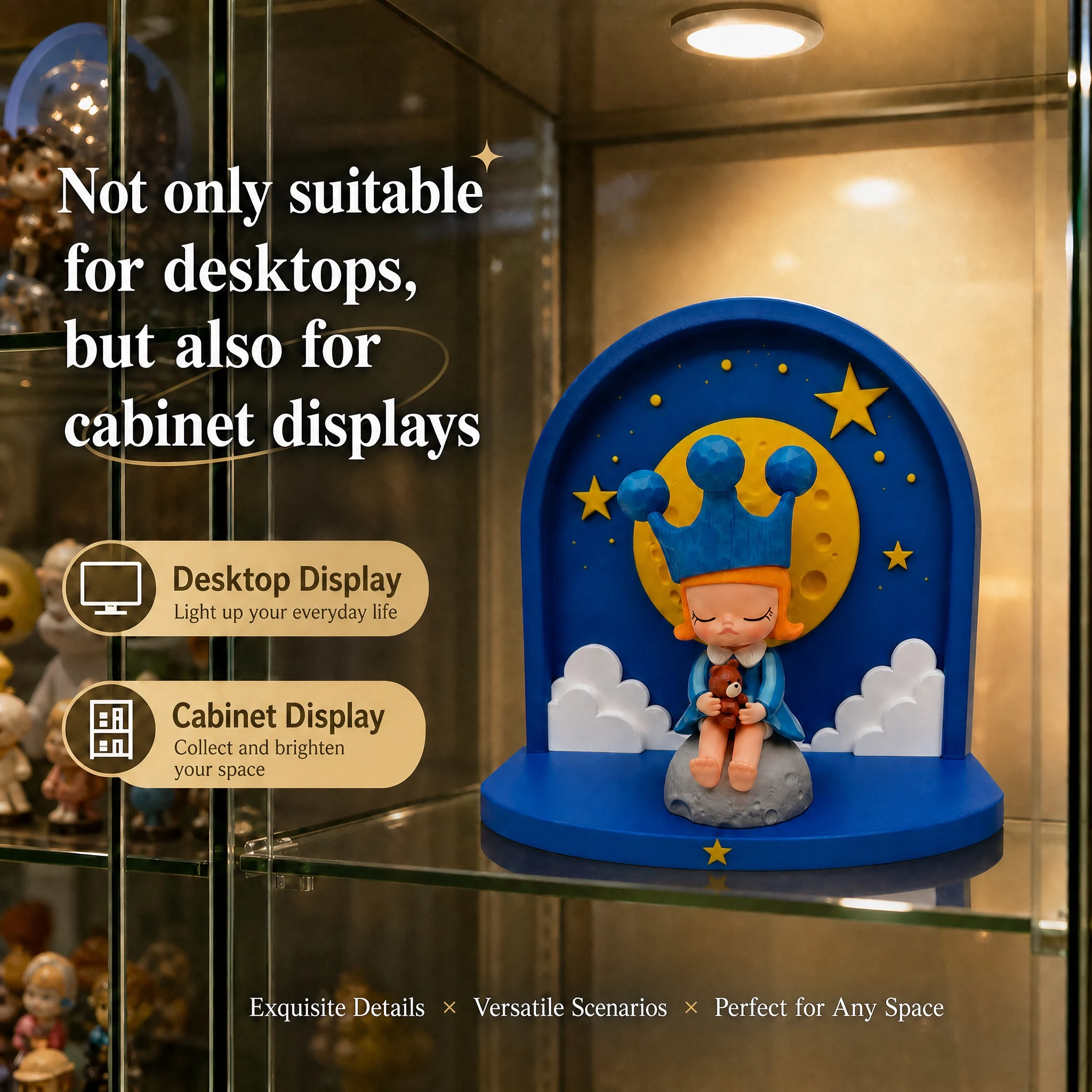 Moon & Star Display Stand Compatible with MOLLY Cuddle You to Sleep, Scenery Along the Way 20th Anniversary Series, Stand Only