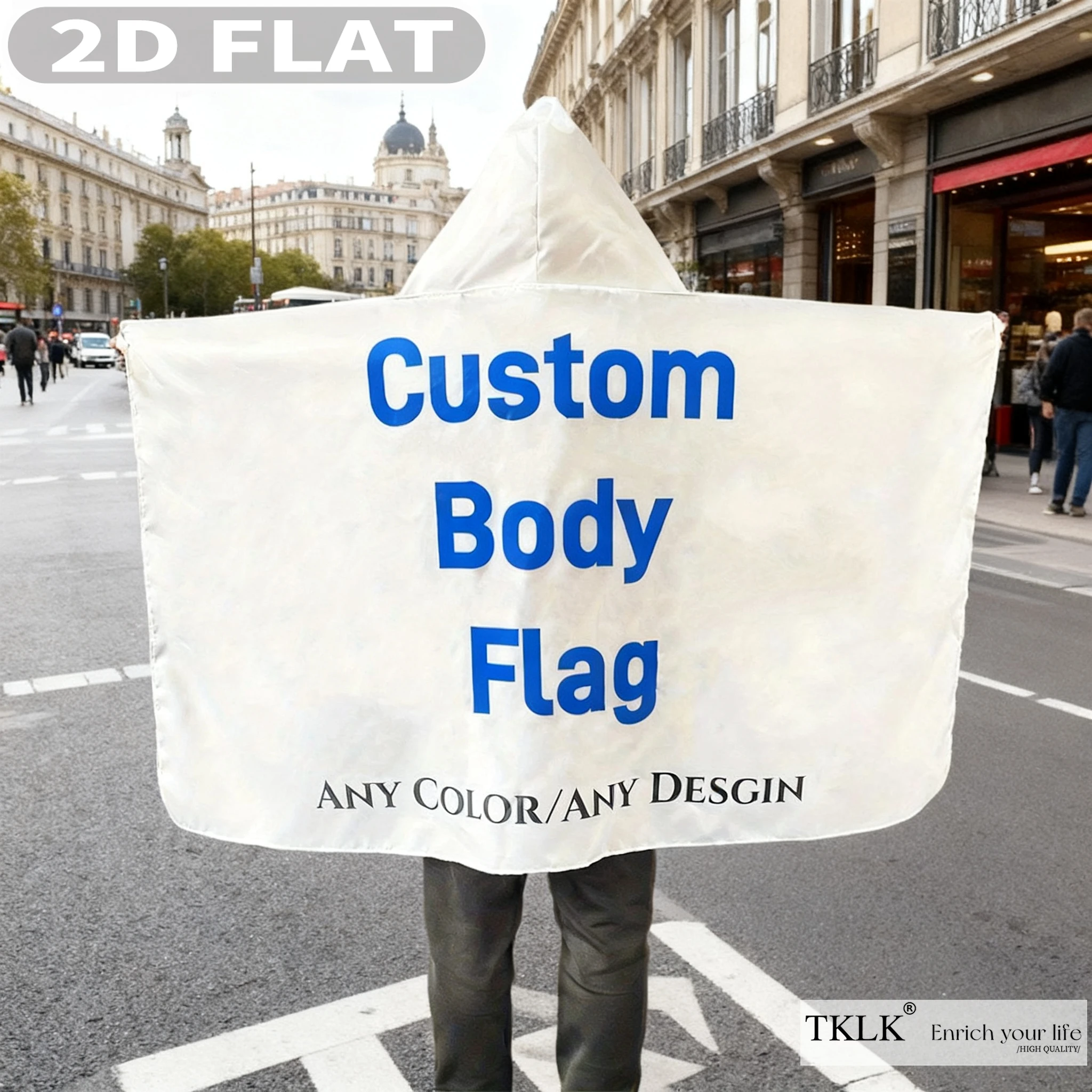 1pc Custom Body Flag 3x5ft, Durable Polyester, for Sports, Riding, Cheerleading, Parties, Sports Accessory | Lightweight Cape