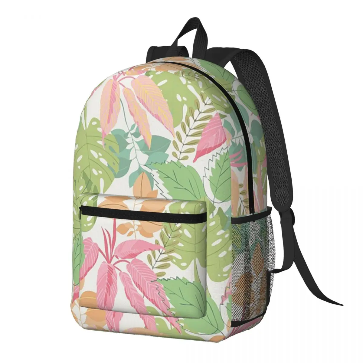 

Light Colored Tropical Various Leaves Backpack Daypack Large Capacity Children BookBag School Bag Shoulder Bags for Men Women