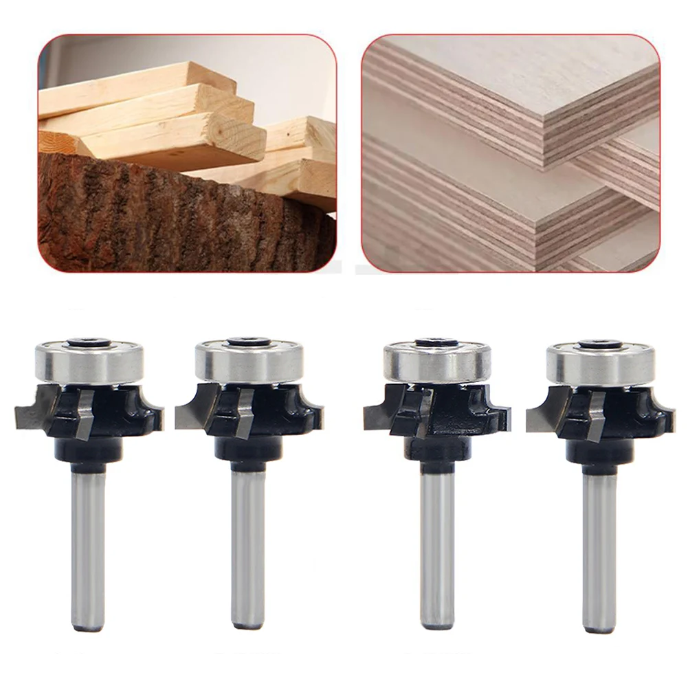 

1/4'' Shank 4 Flutes Router Bit Woodworking Milling Cutter R1 R1.5 R2 R3 Trimming Cutter Edge Woodworking Mill Cutter Bit