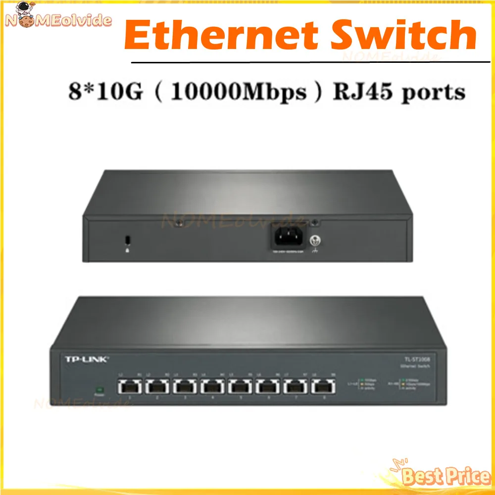 10gbe Switch 10gb Switch RJ45 Switch 10 Gigabit 10G Switch 10gbps Ethernet 8*10000mbps TI-ST1008 Plug and play TP-LINK