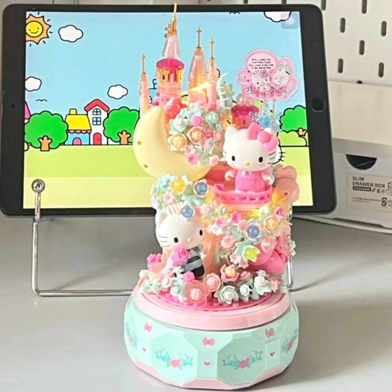 Sanrio Building Block Cartoon Hello Kitty Music Box Little Twin