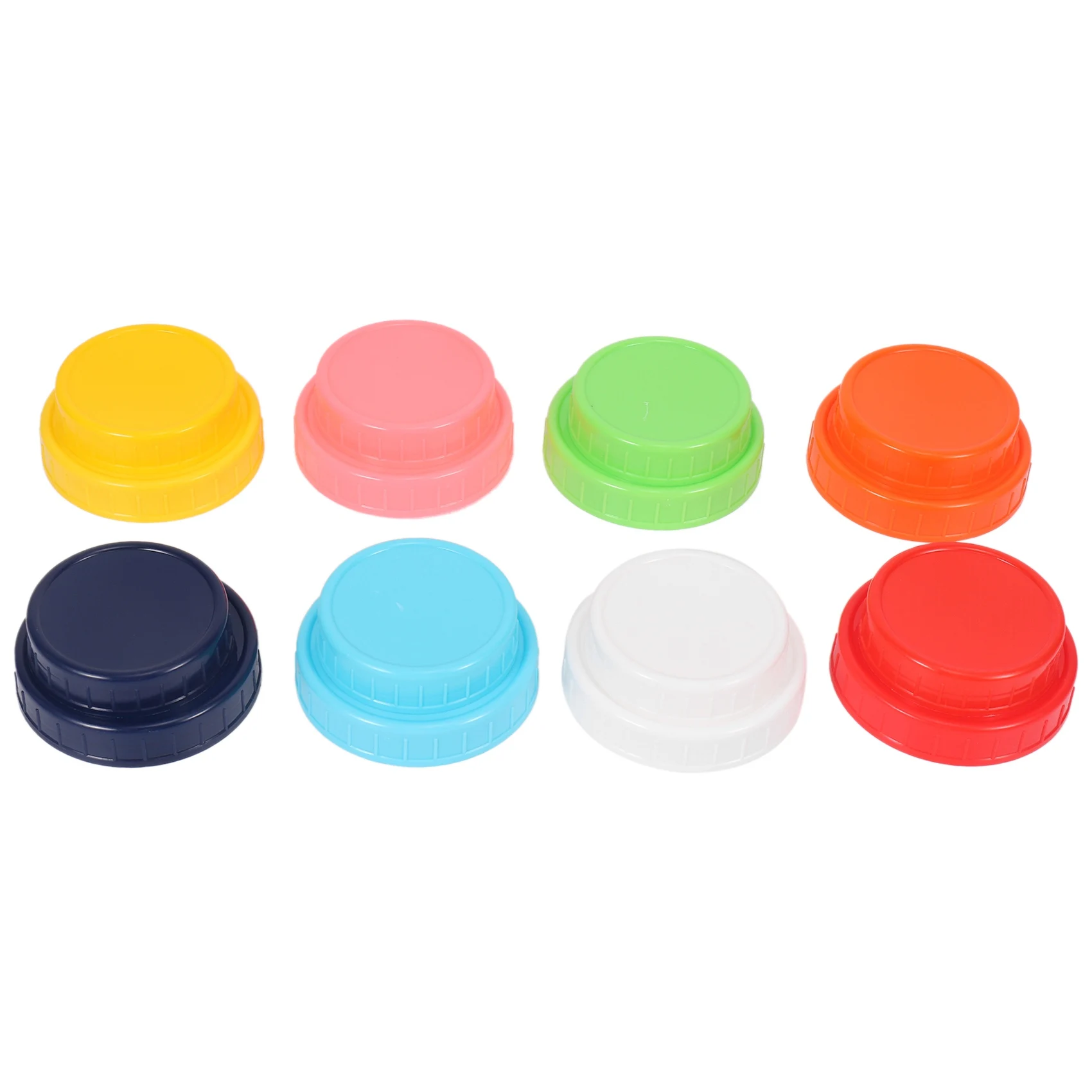 

16 Pack Colored Plastic Jar Lids -8 Wide Mouth & 8 Regular Mouth Ball Lids,Anti-Slip Food Storage Caps