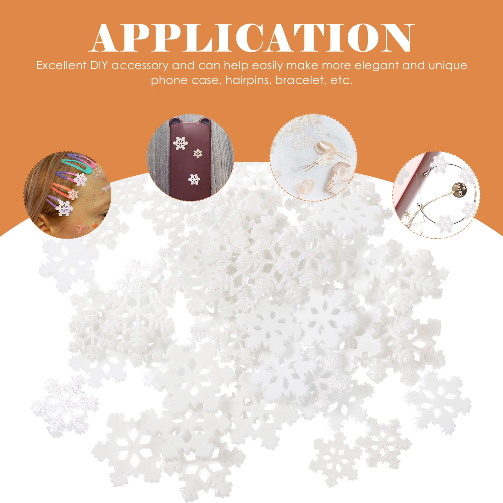 60 uds decoraciones en forma de copo de nieve Mini dijes brillantes para proyectos de bricolaje carcasa de teléfono accesorios para el cabello regalos de vacaciones artesanía