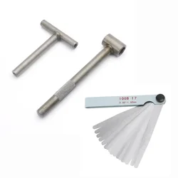 Motorcycle Engine Valve Screw Adjusting Spanner Tool Valve clearance adjustment tools + Feeler gauge 0.02-1