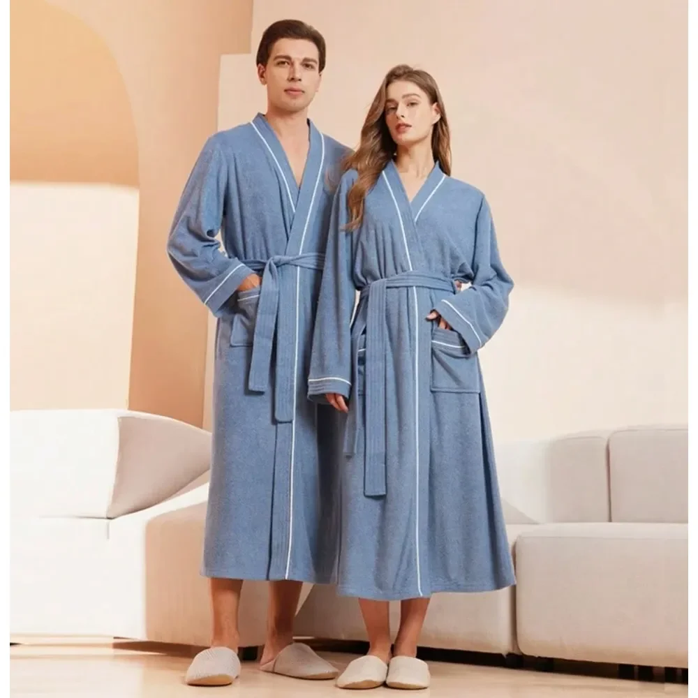 

Waffle Bathrobe, Adult Mens And Womens Bathrobe, Spring And Summer Bathrobe, Homestay Bathrobe, Absorbent Quick Drying, Loose V