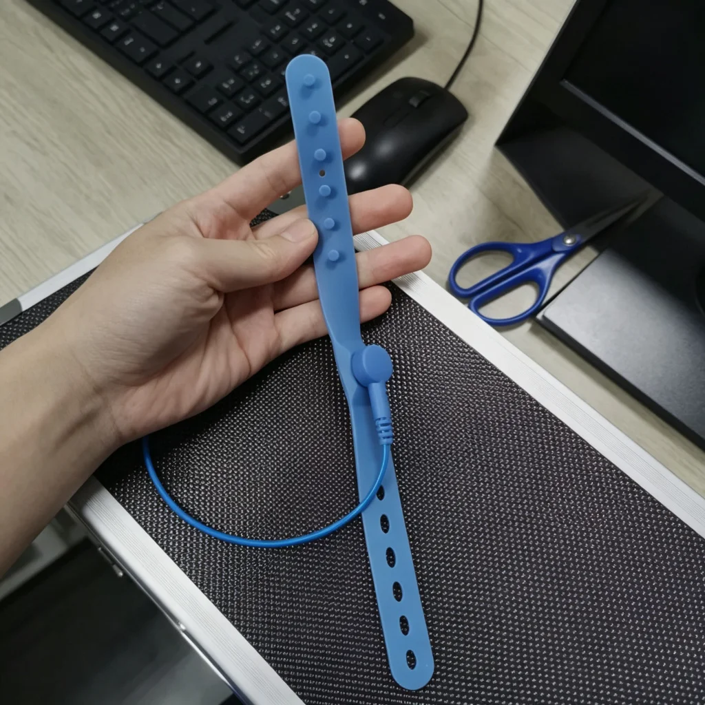 YARUN ESD Antistatisches Armband mit oder ohne Kabel für Elektronikwerkstätten, Leiterplattenmontage, Antistatik-Werkzeug – Detail 3