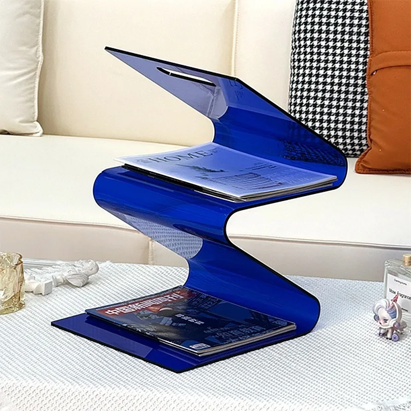 Customizable Clear Acrylic Book & Magazine Rack Custom Laser Cut Design Environmentally Friendly Various Colors Multiple Sizes